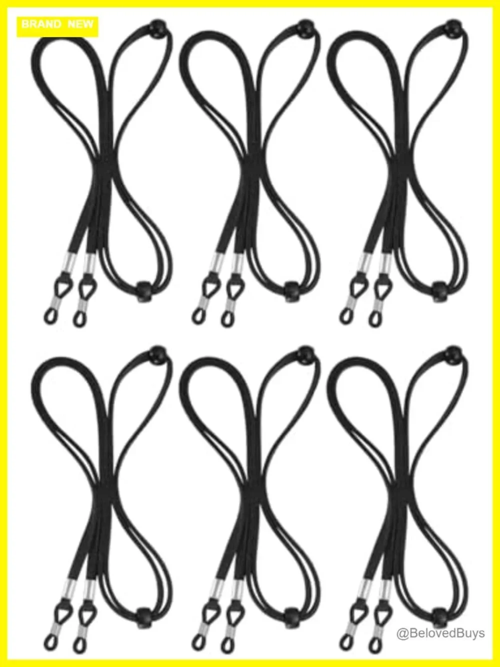 6 Pcs Faux Leather Eyeglass Straps Glasses Holder Chains Adjustable